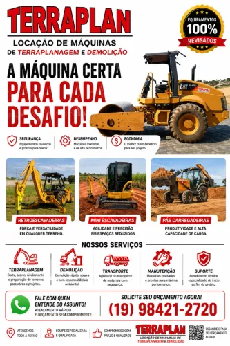 TERRAPLAN CAMPINAS I TERRAPLANAGEM LOCAÇÃO DE DEMOLIÇÃO EM CAMPINAS E REGIÃO. 