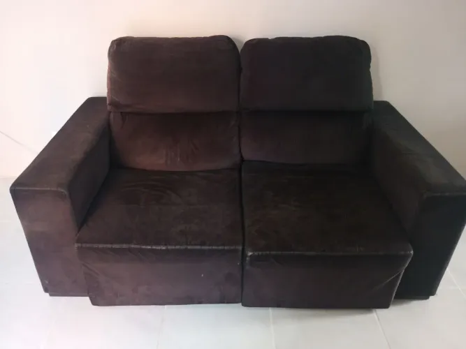 Sofá Retrátil Suede Preto