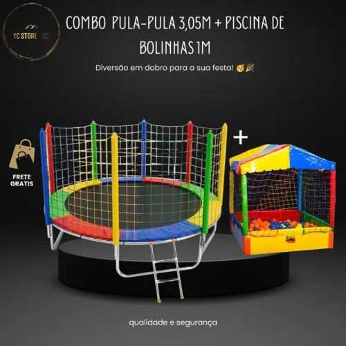 Combo Pula-Pula 3,05m + Piscina de Bolinhas 1m