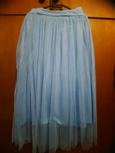 Saia de tule azul 