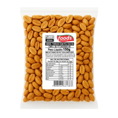 Amendoim Torrado sem pele Bacon 150g