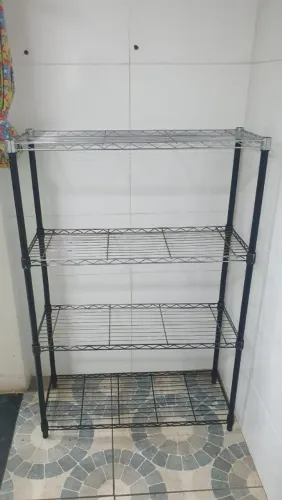 Estante aramada de aço multiuso com 4 prateleiras
