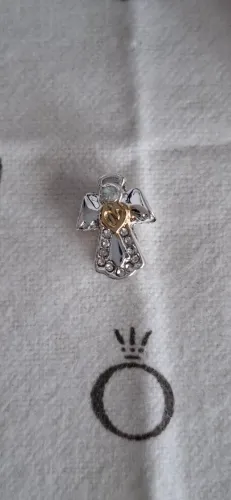 Berloque pingente anjo prata S925 novo