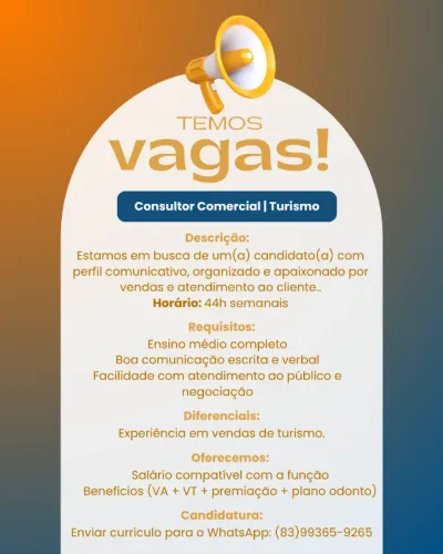 CONSULTORA COMERCIAL | RESERVAS E TURISMO