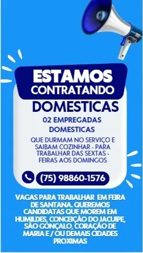 VAGAS DE EMPREGOS - DOMESTICAS