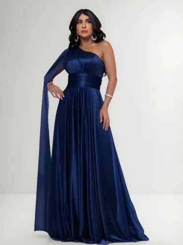Vestido de festa azul marinho
