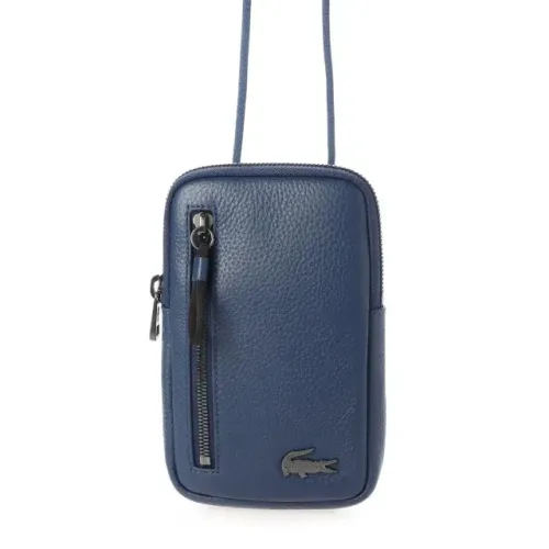 Bolsa de couro full-grain masculino Soft Mate Carteira de Celular Lacoste
