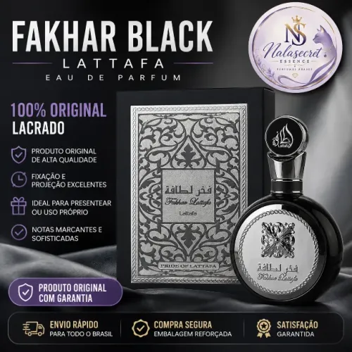 Perfume Árabe Fakhar Black Lattafa 100ml Original - Masculino Eau de Parfum