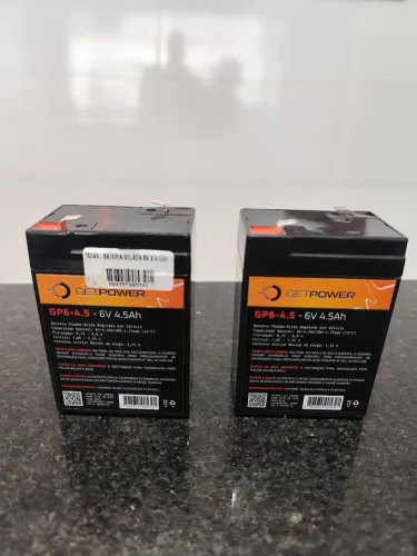 2 baterias 6v 4.5 ah semi novas