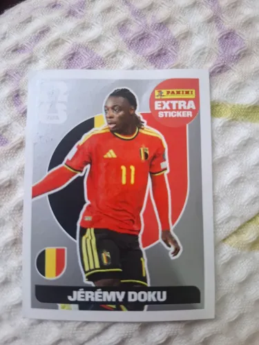 Figurinha Extra sticker JEREMV DOKU prata