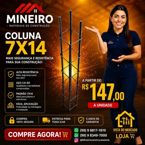 Colunas ferro 10mm