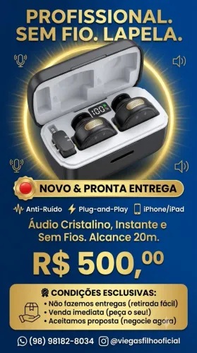 Microfone de Lapela Profissional Novo