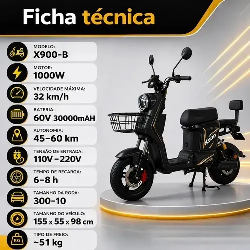 Moto Elétrica Scooter Bicicleta Elétrica