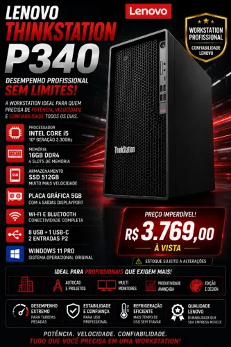  Workstation Lenovo P340 i5 10ª