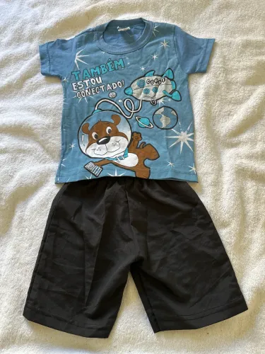 Conjunto menino TAM 1 cachorro na lua