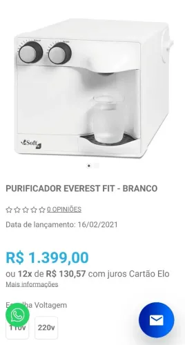 Filtro e purificador Soft branco usado