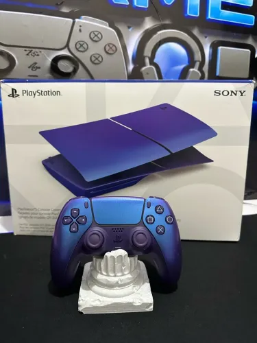Controle ps4 + face plate chroma indigo