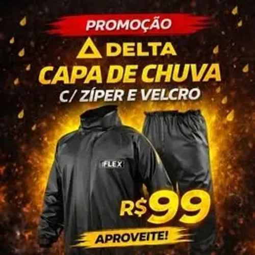 CAPA DE CHUVA DELTA FLEX EM ATÉ NO CREDITO 12X OU CREDIARIO 12x
