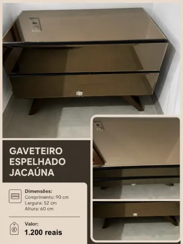 GAVETEIRO ESPELHADO JACAÚNA