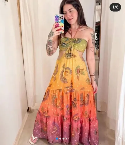 Vestido Longo Farm Arara Love
