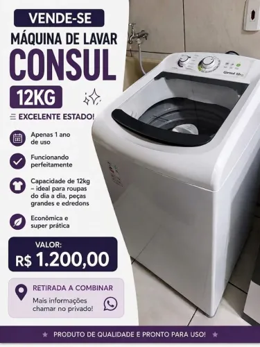 Máquina de lavar Consul 12kg seminova