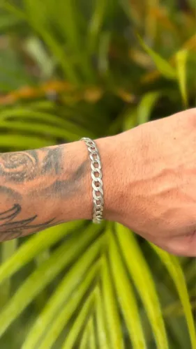 Pulseira de Prata 925 Elo Grumet Ótimo Estado