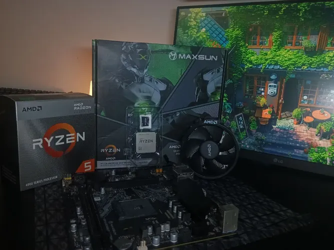 Kit Processador + Placa mãe. Ryzen 5 4600g, Maxsun a520m terminator