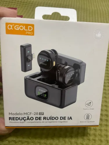 Microfone sem fio Alpha Gold Pro MCF-28 IP para iPhone (Lightning) - Duplo