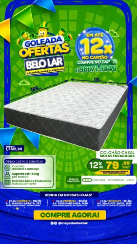 Colchão Casal Molas Ensacadas