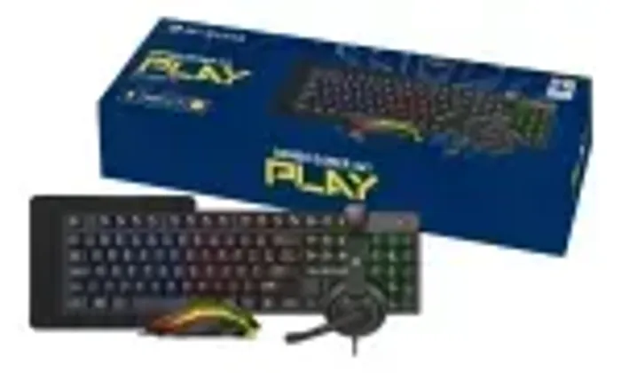 COMBO GAMER 4 EM 1 PLAY, TECLADO,MOUSE,HEADSET, MOUSEPAD - LED RAINBOW - BLUECASE BGHPKM-0