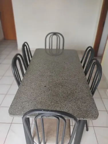 Conjunto Mesa de mármore + 6 cadeiras