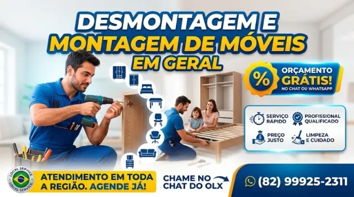 Montador de Móveis Profissional - Montagem e Desmontagem em Geral