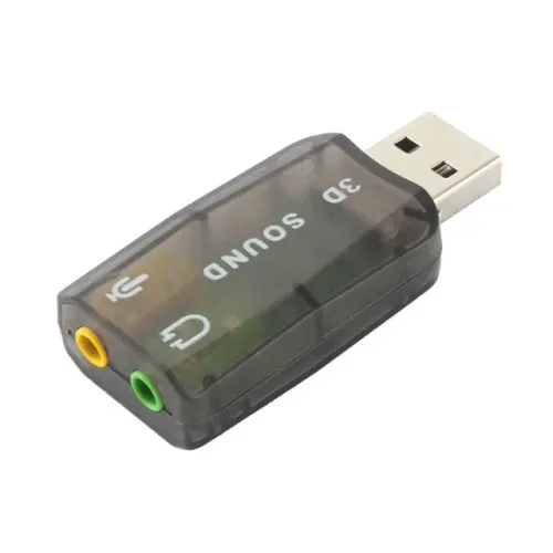 adaptador de som usb 5.1 com uma entrada e uma saida