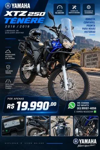 YAMAHA XTZ 250 TÉNÉRÉ 2018/2019 À VENDA!