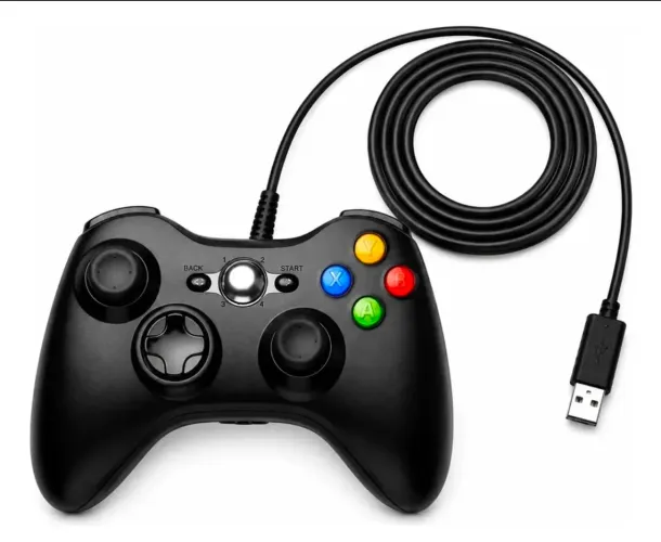 Controle Compativel Xbox 360 Com Fio Preto