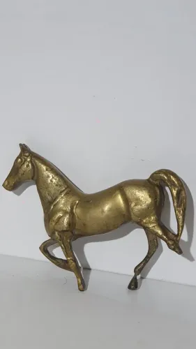 Estatueta antiga cavalo em bronze Leia Descrição
