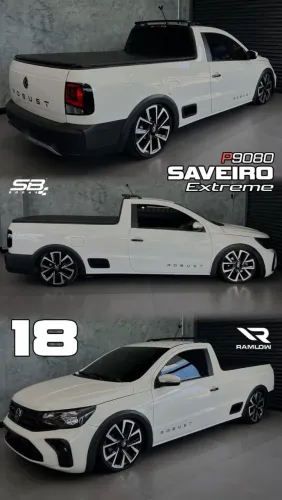 Rodas aro 18 Preta com diamantado Volkswagen Saveiro Extreme 4x100 Novas