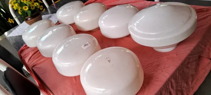 Cupula paflon branco leitosa 08 pecas 