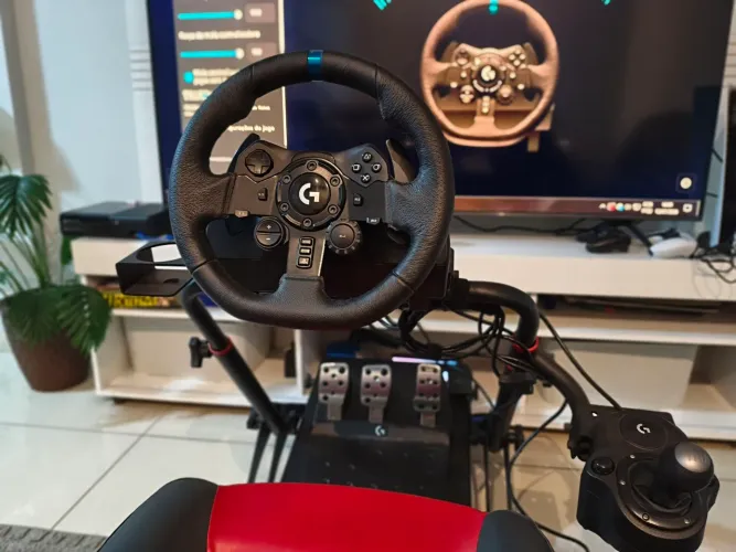 Logitech G923 Completo + Câmbio + Cockpit Extreme Simracing + Banco Concha