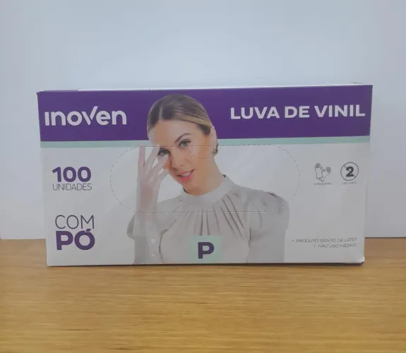 Caixa de Luvas Vinil com pó tamanho P