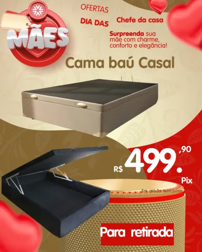 Cama baú casal pistão a gás promoção