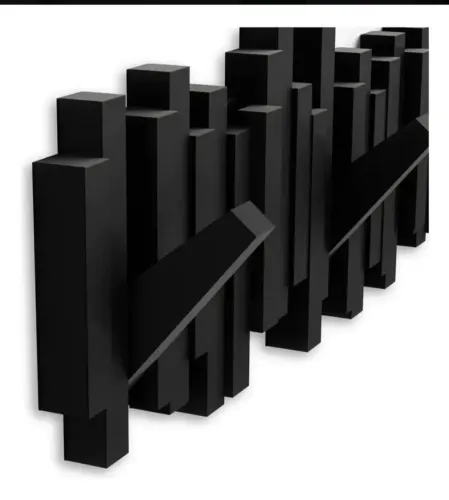 Cabideiro Piano Sticks C/5 Ganchos<br><br>Preto Umbra