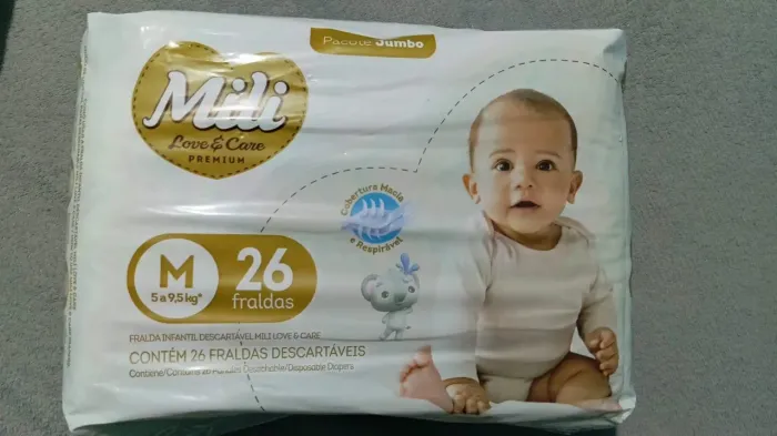 Fralda Mili Love & Care M Jumbo - 26 unidades - Lacrada