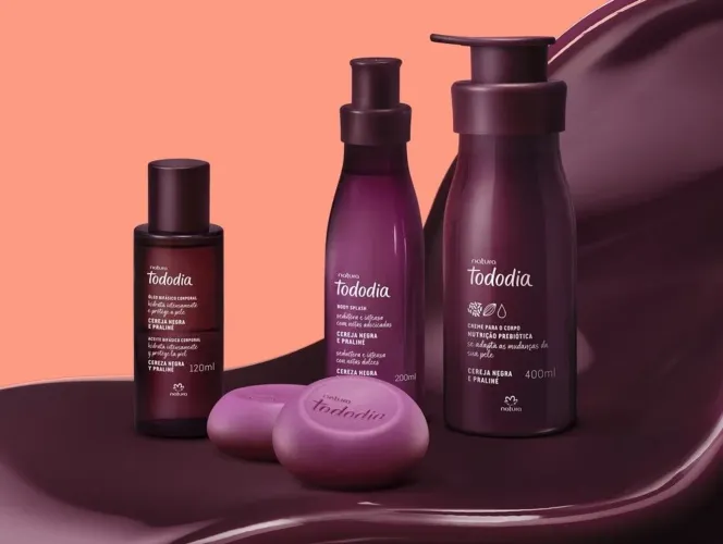 Presente Cereja Negra e Praliné - Óleo, Hidratante, Body Splash e Sabonetes