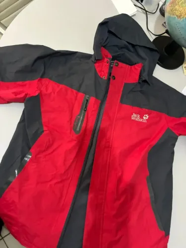 Jaqueta Impermeável Jack Wolfskin Original vermelha e preta