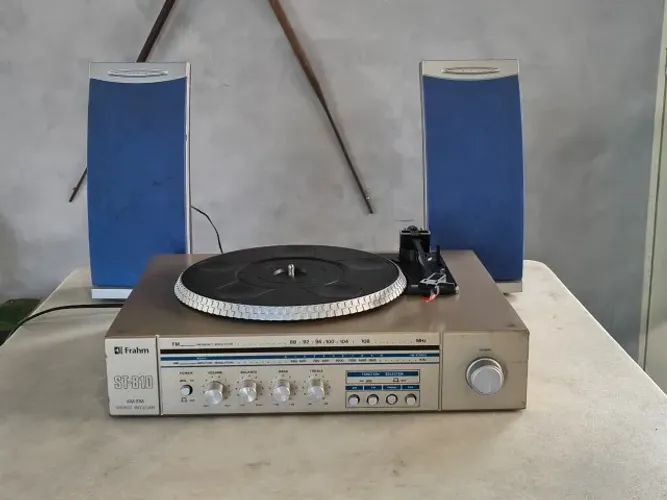 Vitrola Rádio Frahm ST-810 Vinil LP Som Vintage Antigo AM FM Aux