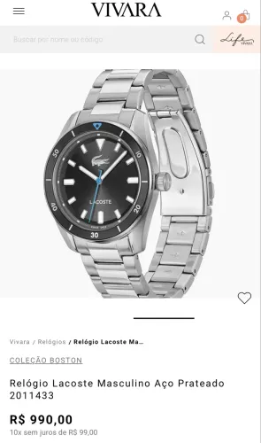 relógio lacoste