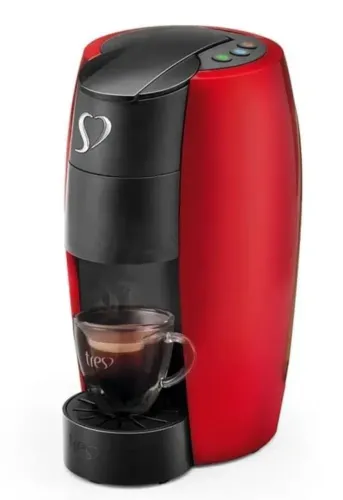 Cafeteira expresso lov automática vermelha 3 corações cápsula