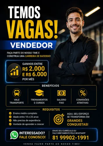 VAGA PARA VENDEDOR