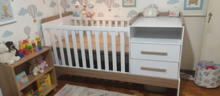 Berço Evolutivo 3 em 1 - Multifuncional Americano com Cômoda e Trocador
